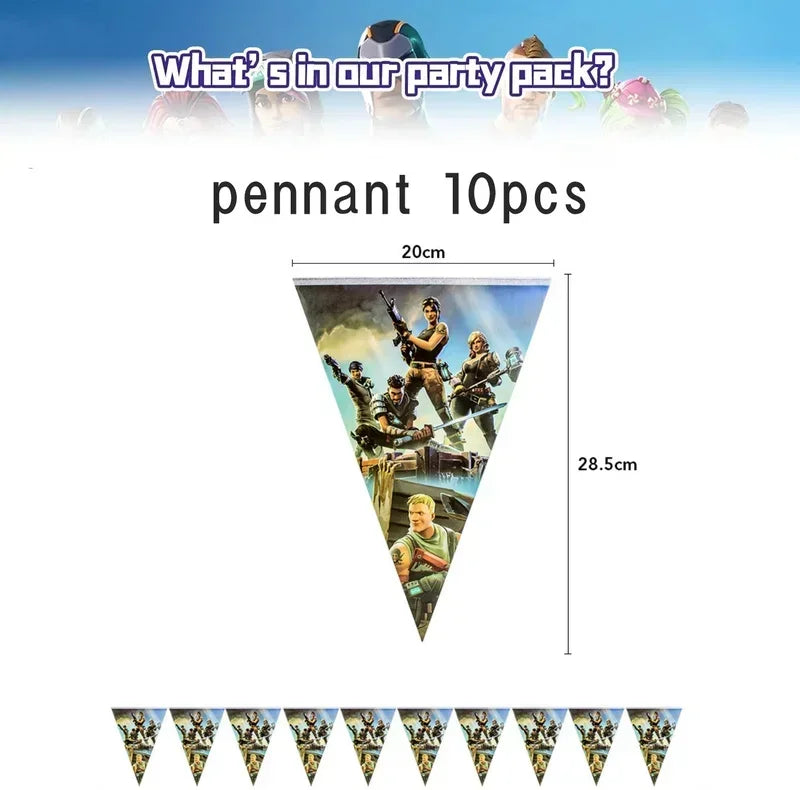 Fortnite Balloons Shooting Game Ballons Boy Girl Happy Birthday Banner Party Decoration Alpaca Llama Tableware Cake Topper Toy