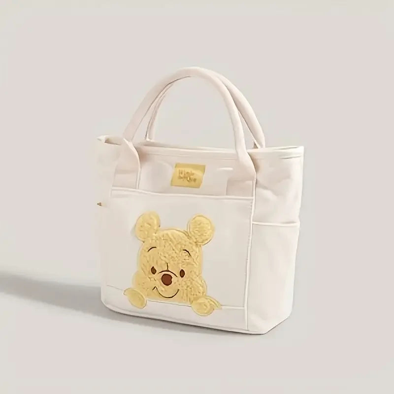 The Mesuca Cute Cartoon Bear Canvas Tote Bag Women Casual Handbag