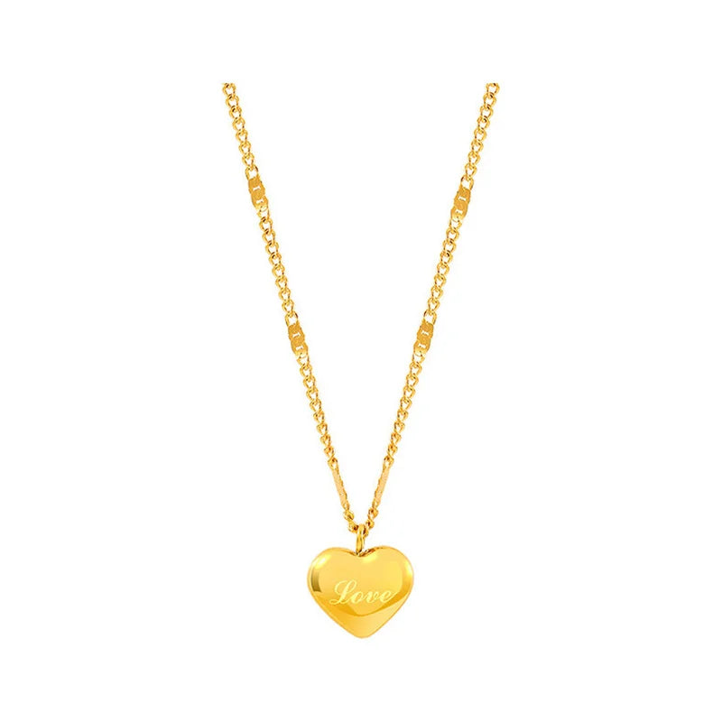 Summer Style Stainless Steel Love Necklace Clavicle Chain 18K