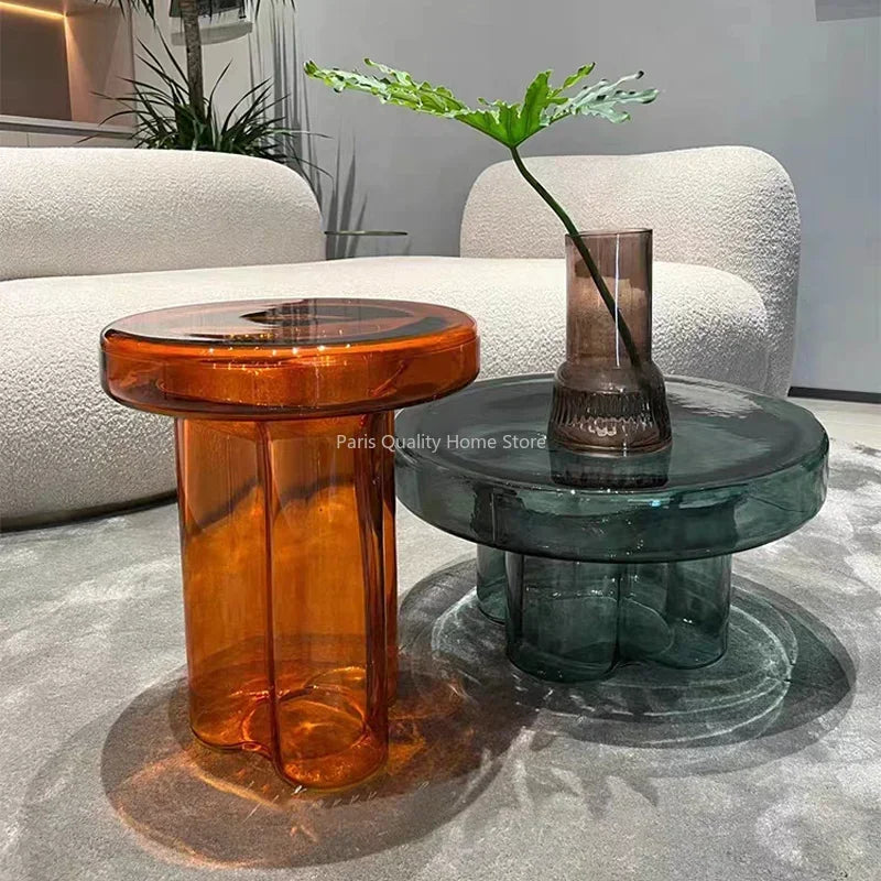 Petal Shape Glass Coffee Table