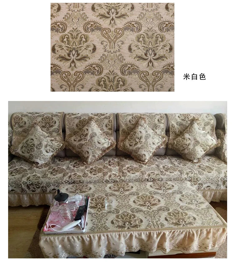 Jacquard Chenille Sofa Fabric European Style High Precision for Upholstery Home Decor Drapery Covers By Meters