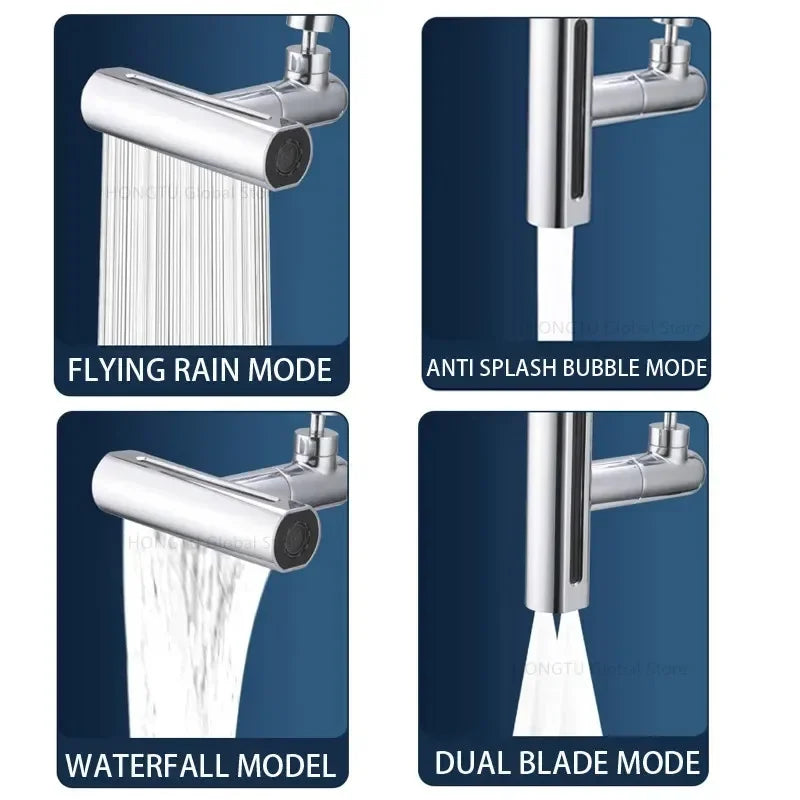 New 4 Modes Waterfall Faucet Aerator Extender Sprayer for Kitchen Sink Tap Waterfall Diffuser Water Saving Nozzle Bubbler Fit