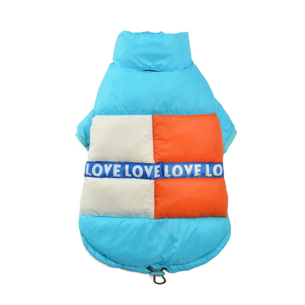 Warm Pet Clothes Waterproof Button Costume For Small Dogs Winter Cute Splicing Puppy Jacket Coat Chihuahua French Bulldog Outfit