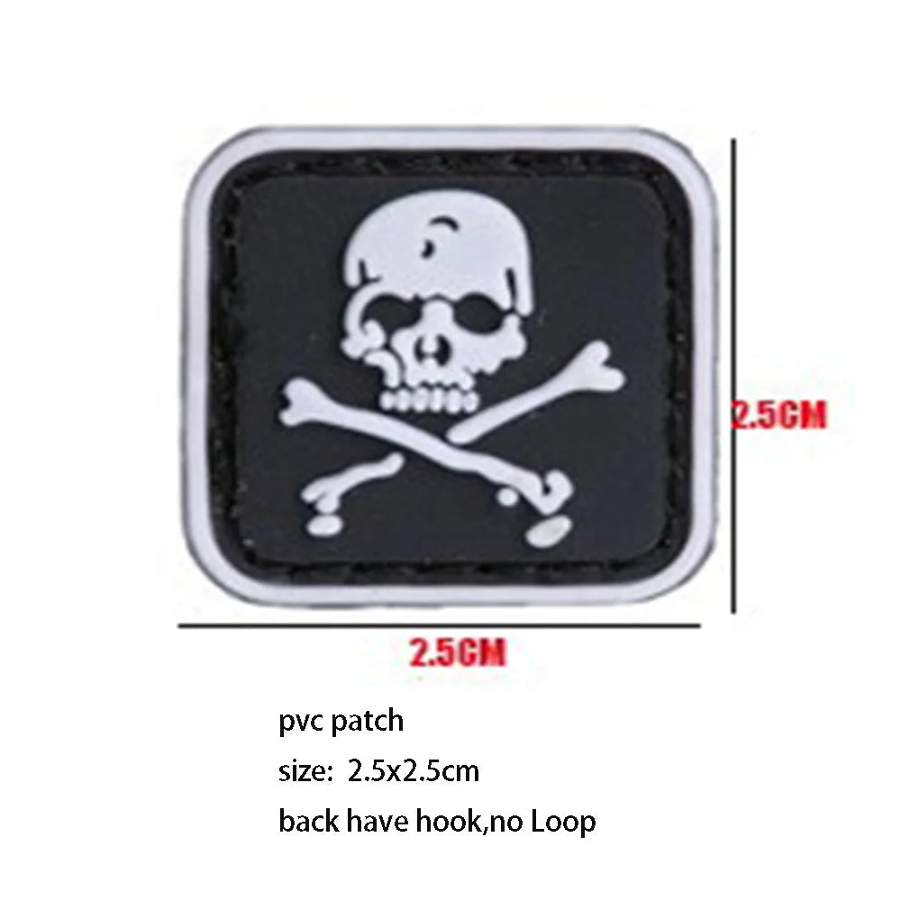 New Design Creative Pirate Captain Jack Soft PVC Armband Glow-in-the Dark Skull Tactical Morale Backpack Patches for Clothing
