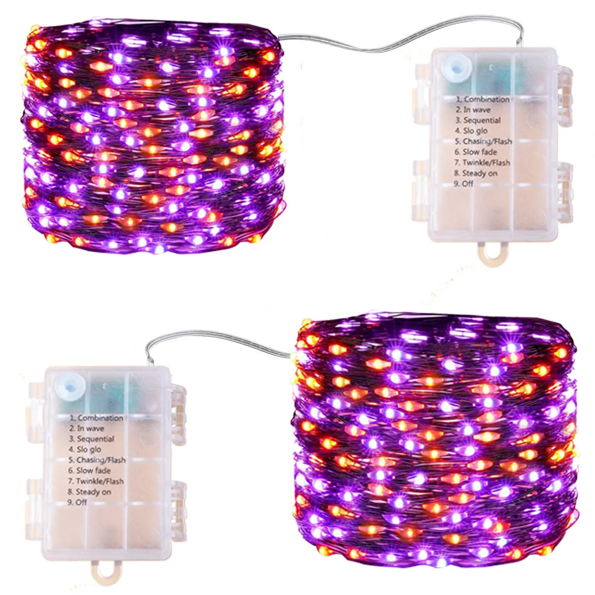 5M-20M LED Halloween Purple Orange String Fairy Lights Outdoor