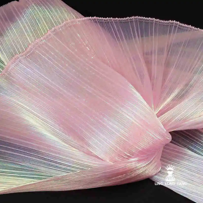 Accordion Soft Pleated Texture Fold Organza Fabric Wedding Bouquet Decoration Stage Background Designer DIY Sewing Fabric