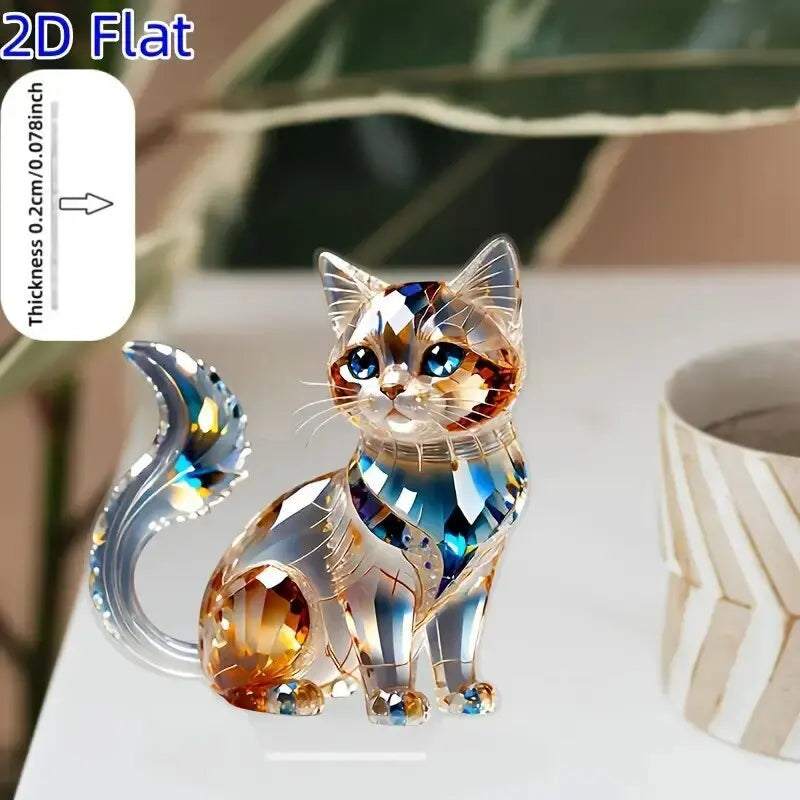 Artistic Crystal Cat Sculpture 1 Cute Home Desktop Decoration Ideal Gift for Family And Friends Suitable for Bedroom Decor