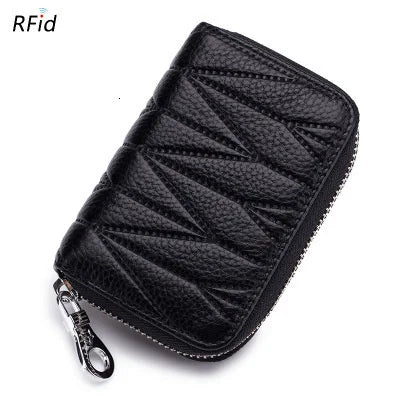 RFID Wallet for Women  Genuine Leather Female Travel Purse Zipper  Women's Wallet 36 Card Holder мини кошелек жен