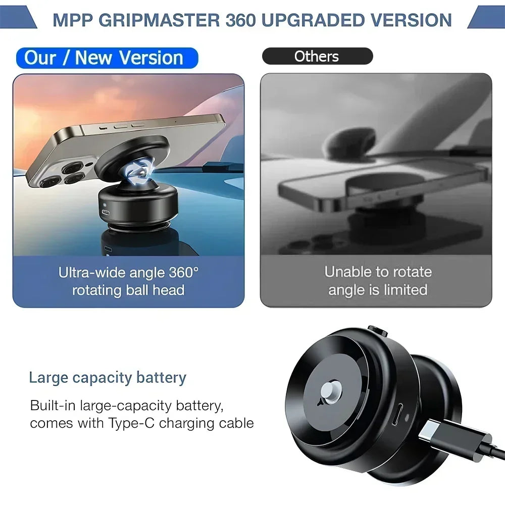 Car Center Console Wireless Charger Magnetic Vacuum Suction Cup Phone Holder for Magsafe iPhone 16 15 14 13 Fast Charging Stand
