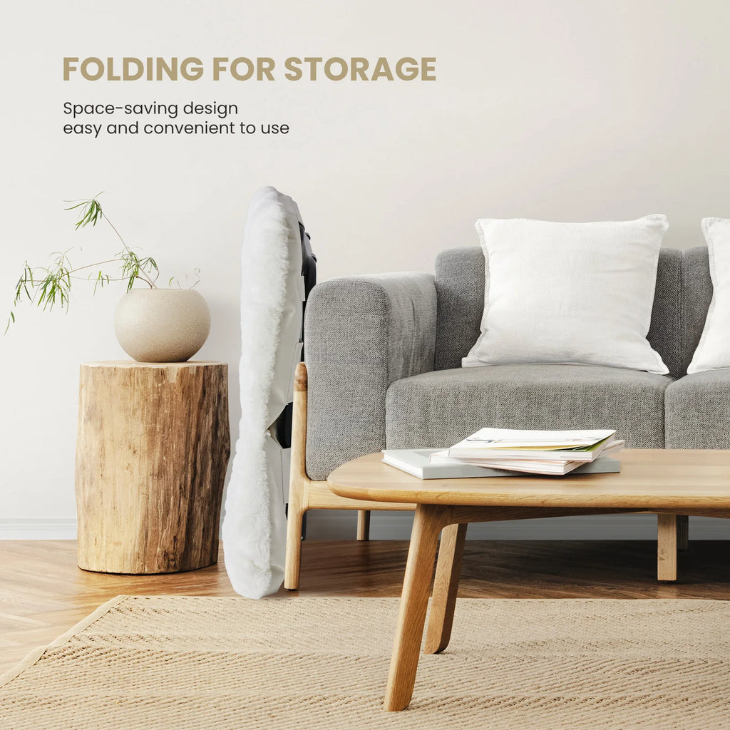 Faux Fur Folding Saucer Lounge Chair