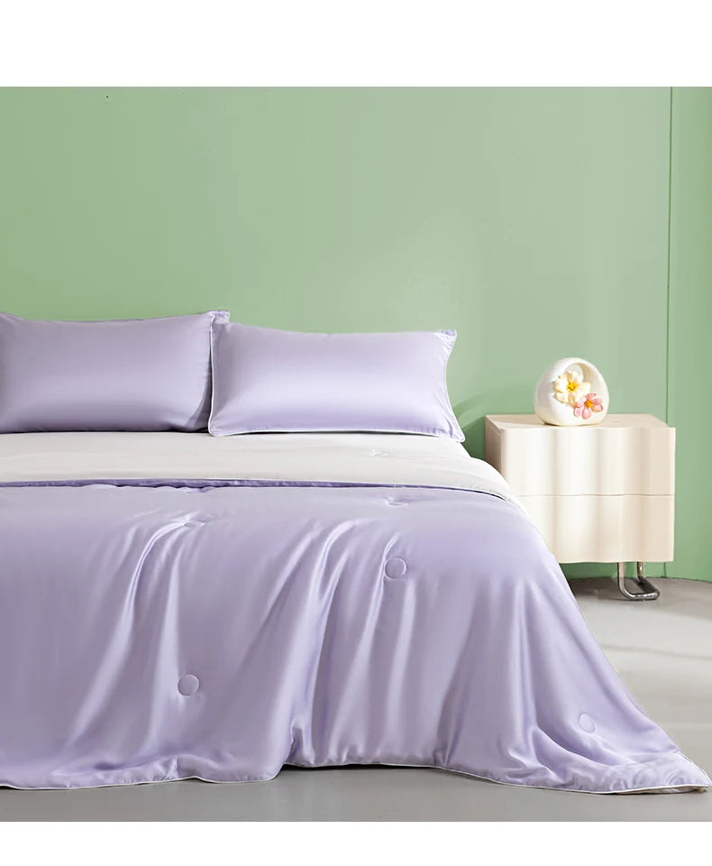 New Cooling Sensation Summer Duvet Brings Coolness Washed Ice Silk Blanket Instant Cool Quilt All Ages Silky Touch Comforter Set