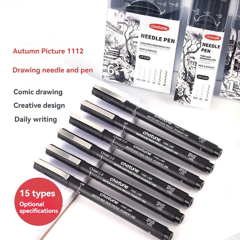 Fine Point Micro Pen Set, 15 Sizes