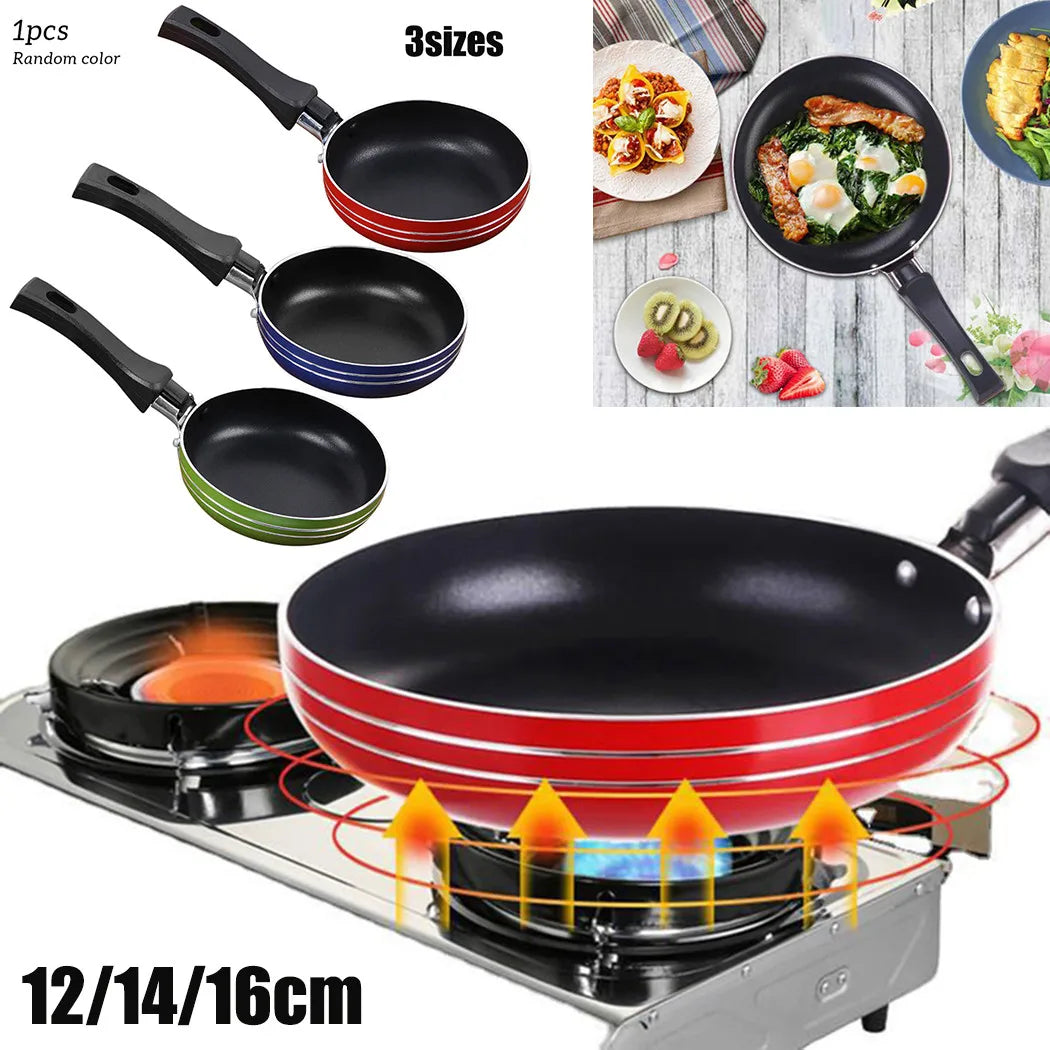 12cm/14cm/16cm Mini Frying Pan Non-Stick Steel Frypan Pot Saucepan