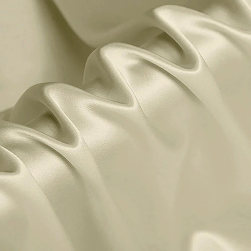CISULI Pure Silk Stretch Satin Fabric,16momme,Width 140cm,Silk Lycra,Shirt and Dress Cloth Material