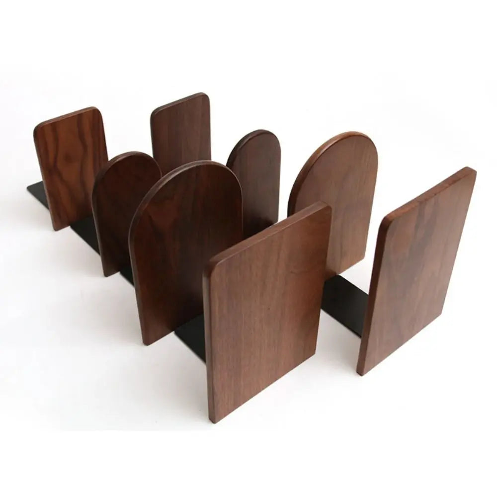 Display Holder Nature Wooden Bookends Beech Walnut INS Desktop Bookshelf Simple Desk Organizer Book Support Rack Minimalism
