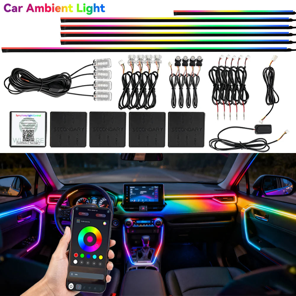Symphony Ambient Lights Car RGB App Control LED Interior