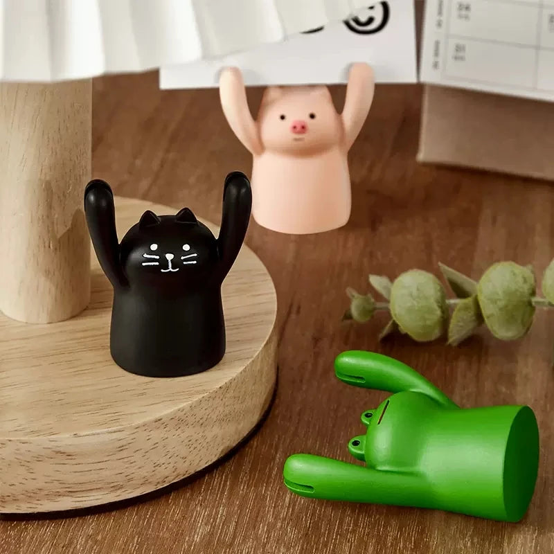 Cute Cartoon Memo Clips Kawaii Card Holder Message Note Photocards Holder Stand Desk Organizer Korean Stationery Office Supplies