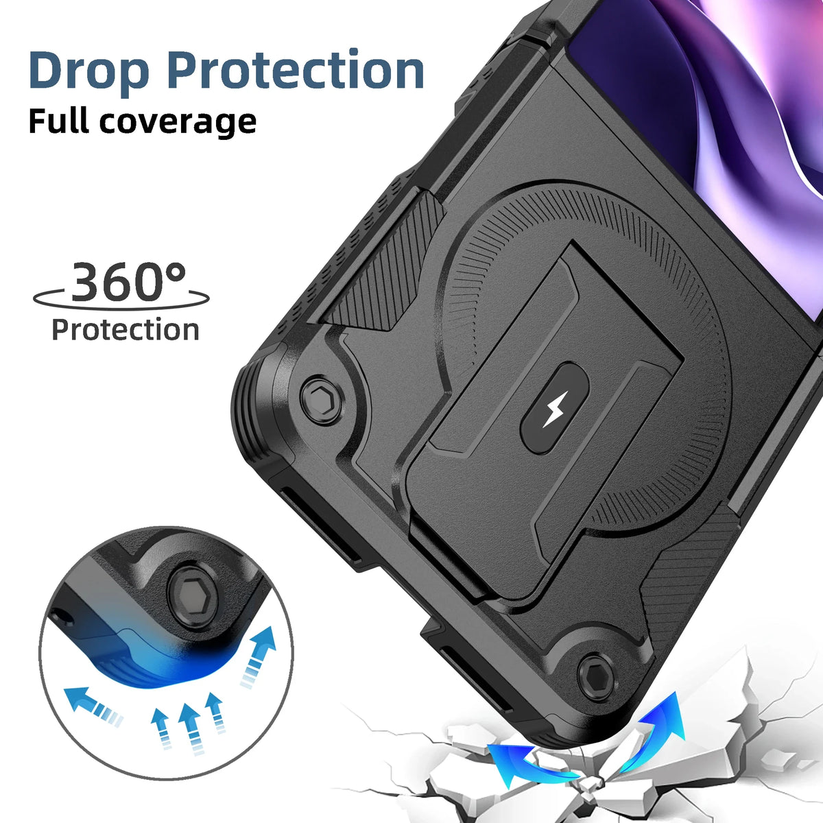 Fall Protective Case for MOTOROLA MOTO Razr 70 Ultra 50 60 Razr70 Stand Holder Cell Phone Bag Cover Accessories