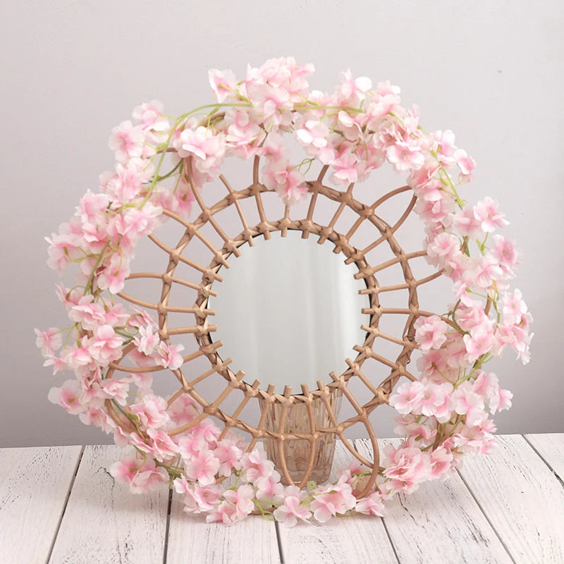 Artificial Sakura Flowers Vine Hanging Fake Floral Garland Home