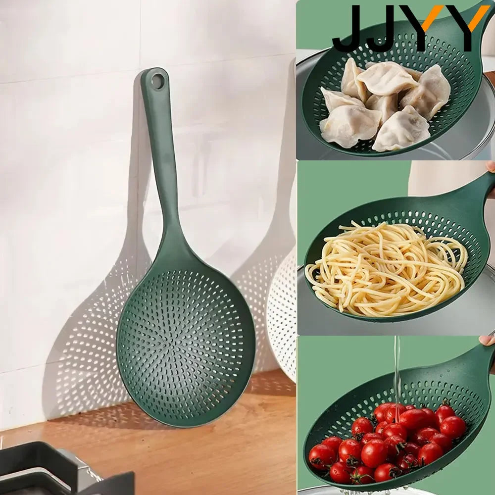 Large, Thickened, Long-handled Strainer Spoon for Draining Noodles and Dumplings in A Household Kitchen Kitchen Tools