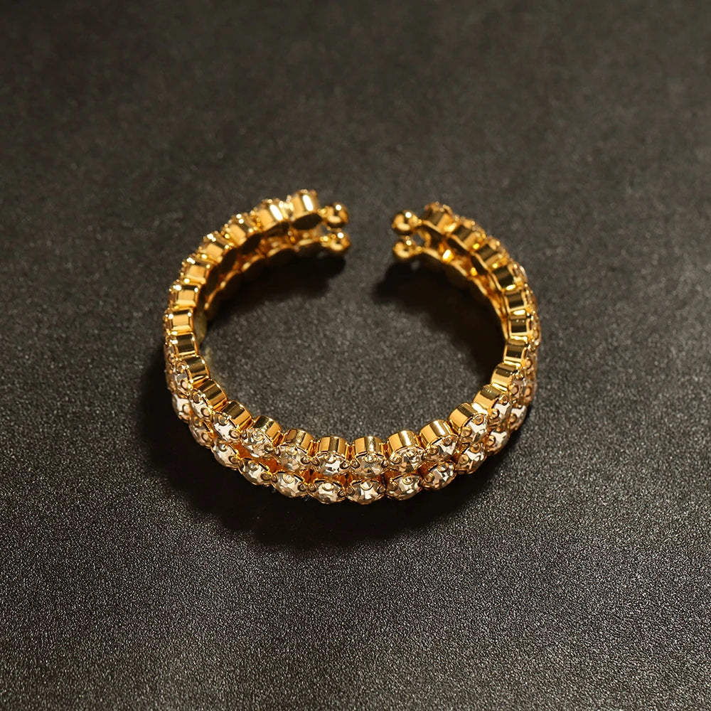 TREAZY Gold Color Crystal Rhinestone African Bridal Jewelry Sets
