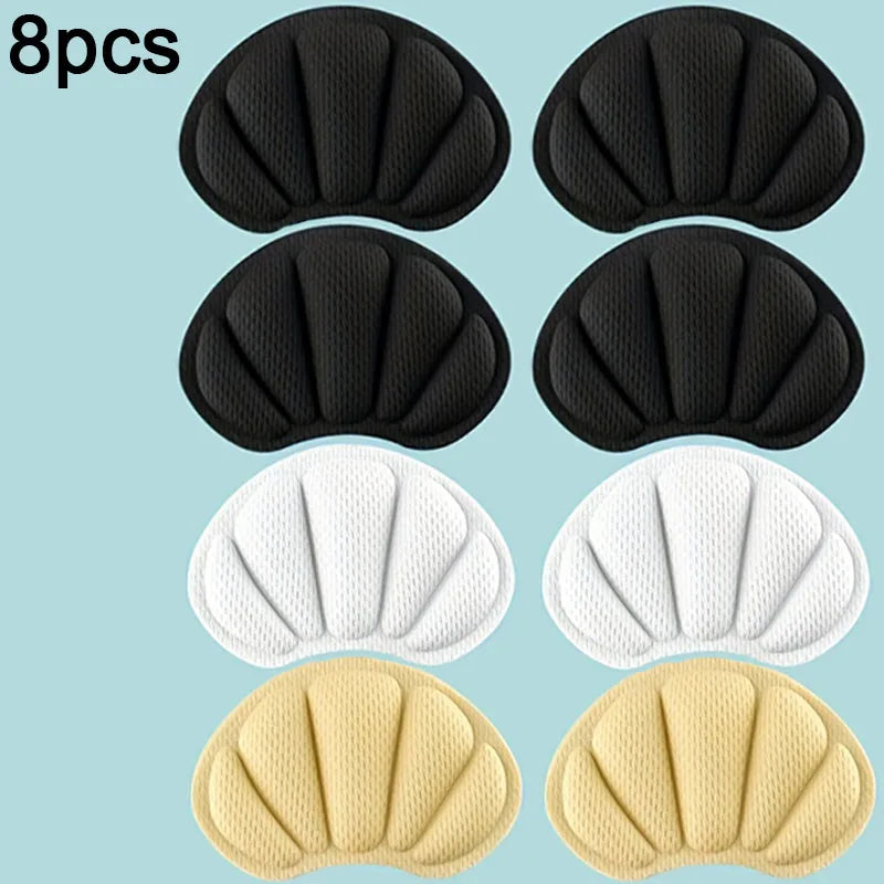 8-Piece Heel Pads, Self-Adhesive Anti-Slip Protective Pads - Thick, Non-Slip, Shock-Absorbing Insoles That Enhance Shoe Comfort, Prevent Chafing and Slipping Off, Suitable for Casual Shoes, Sneakers, and White Shoes, Shoe Siz