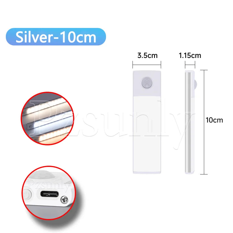 LED Bar Light Motion Sensor USB Rechargeable Led Night