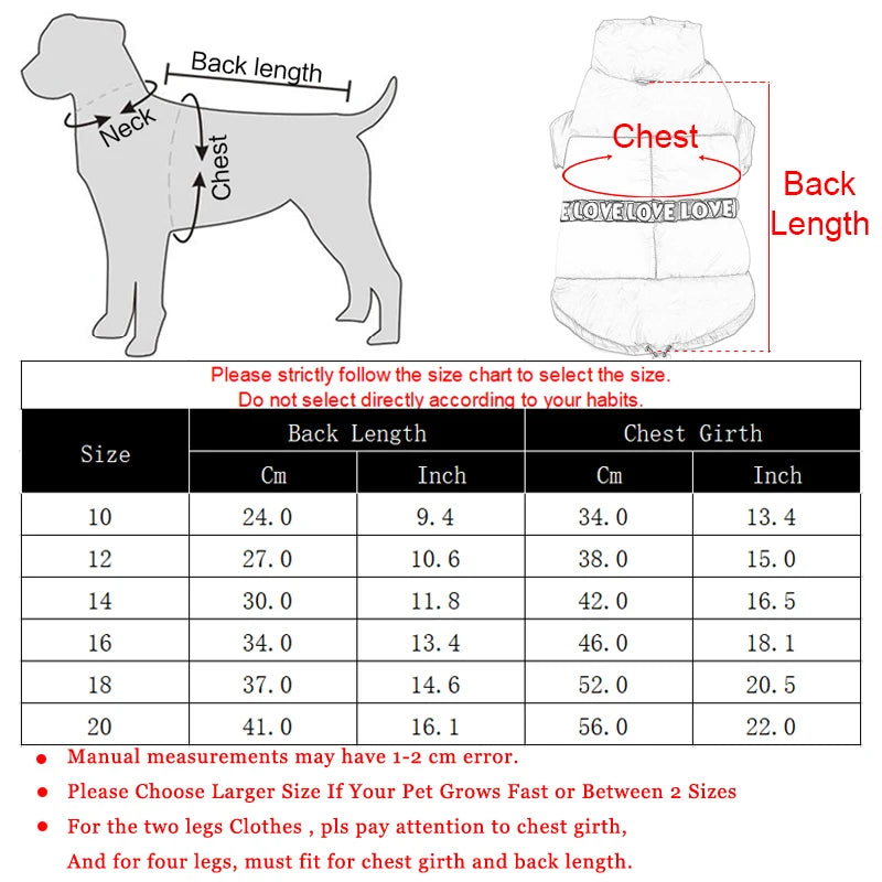 Warm Pet Clothes Waterproof Button Costume For Small Dogs Winter Cute Splicing Puppy Jacket Coat Chihuahua French Bulldog Outfit