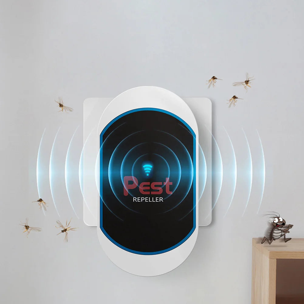 EU plug Ultrasonic Pest Repeller Electronic Pest Repeller No Noise Rat Mosquito Repellent Pest Control Device for Bat Mosquito