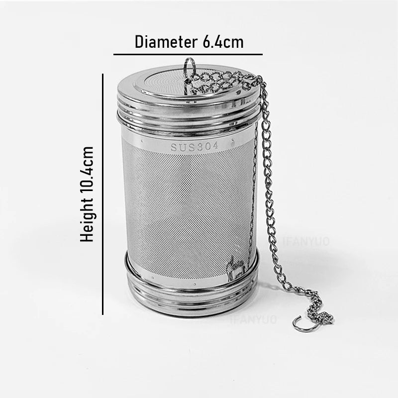 Fine Mesh Filter Tea Infuser Cylindrical 304 Stainless Steel Threaded Connection Teapot Strainer Spice Herb Kitchen Accessories