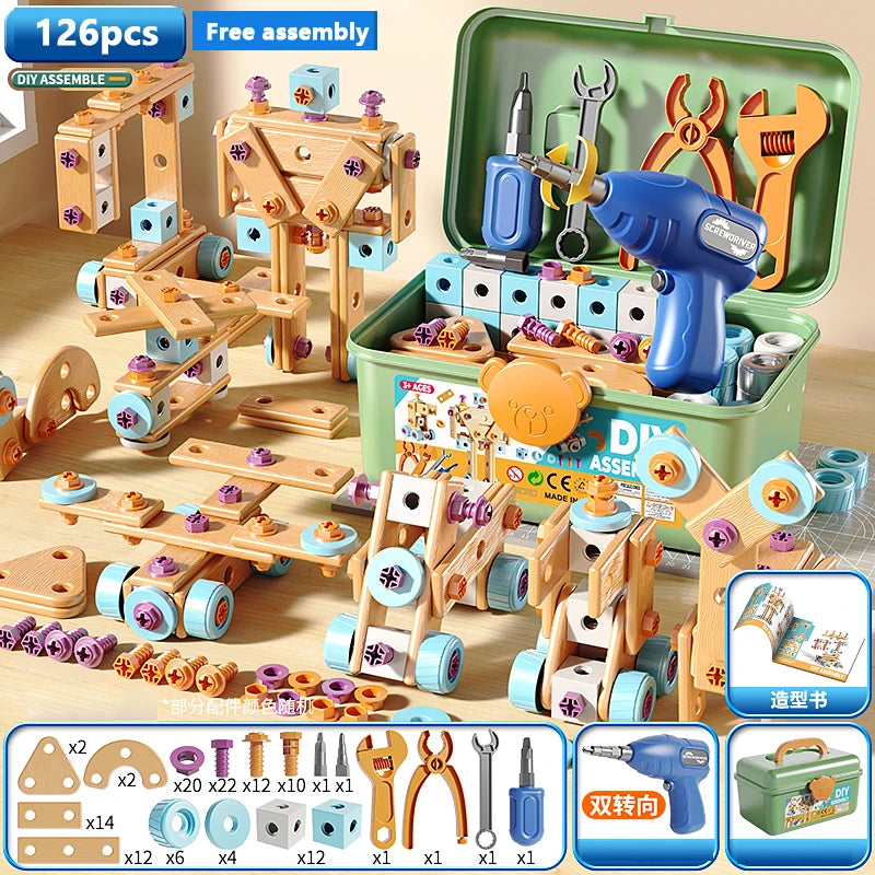 DIY Nut Hand Disassembly Assembly Puzzle Simulated Screwing Toolbox