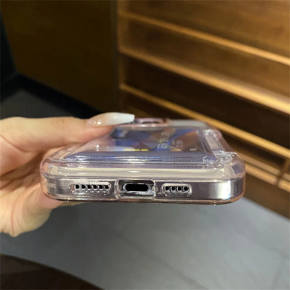 Transparent Card Slot Bag Holder Phone Case for IPhone 15 14 13 11