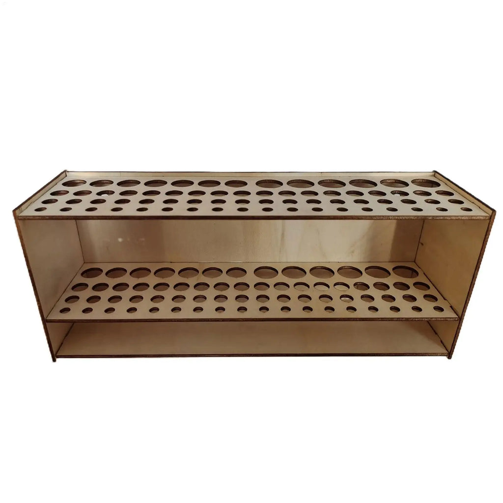 25CM Wall Wooden Brush Holder 67-Slot Premium Double-layer Durable Artist Desk Organizer Pencil Paint Brushes Storage Art Craft
