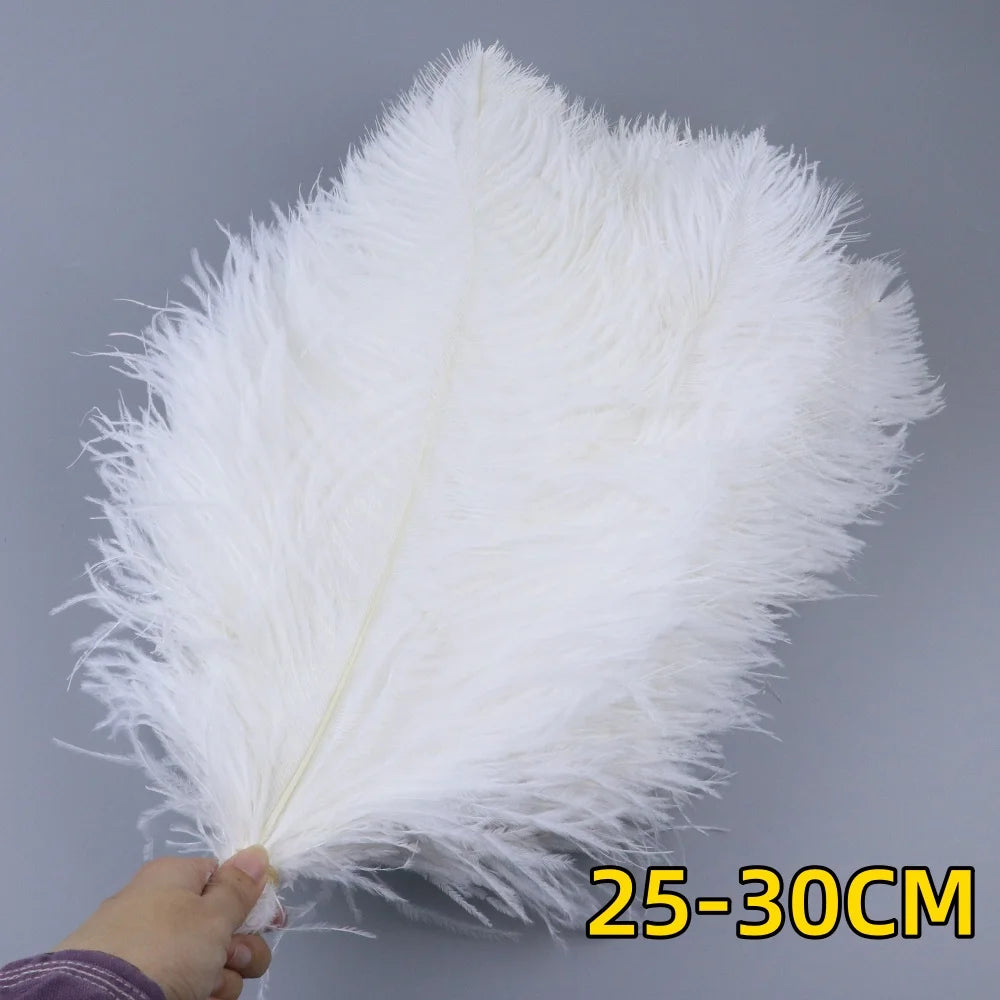 10PCS/Lot White Ostrich Feathers Plume for Wedding Table Centerpieces Carnival Prime Decor  45-50CM 55-60CM Ostrich Plumas Large