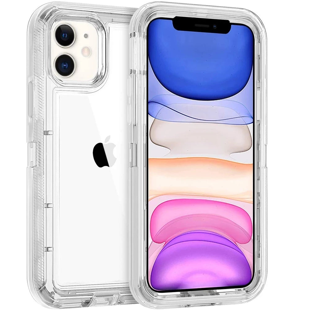 Military Level Heavy Duty Hard 3IN1 Transparent Shockproof for
