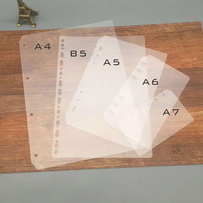 A4 B5 A5 A6 A7 2Pcs Loose-leaf Divider and