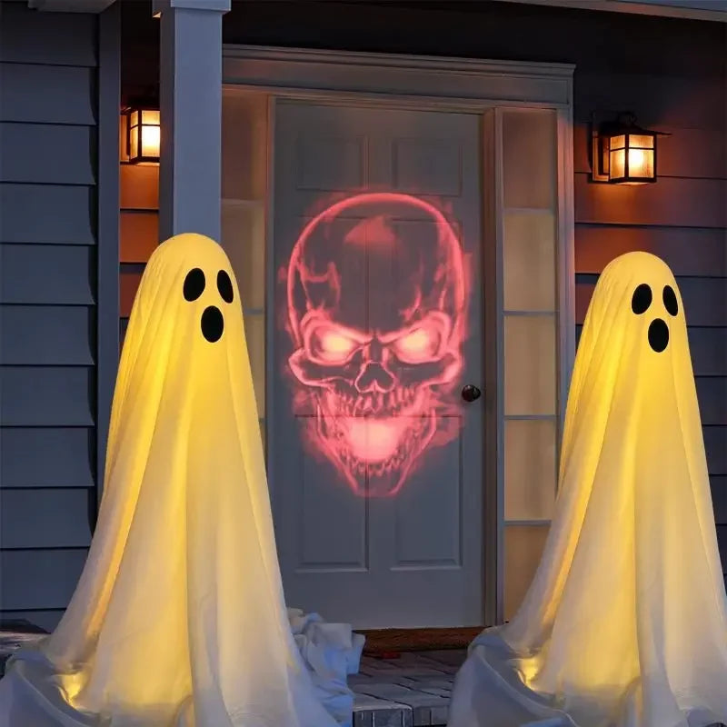 Spooky Ghost Halloween Decor Light Strings Battery  Home Decor  Standing Ghost Porch Courtyard Standing Halloween Decoration