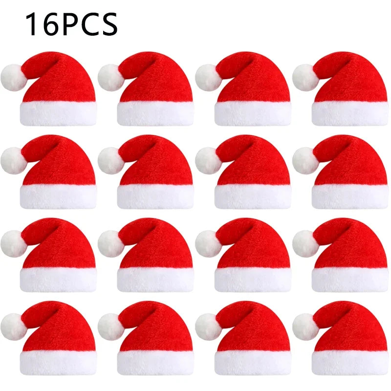 Frienda Dog Santa Hat  Christmas Hat Soft Plush Cat Hat Pet Costumes for Small Dog Cat for Pet Party Puppy Christmas Supplies