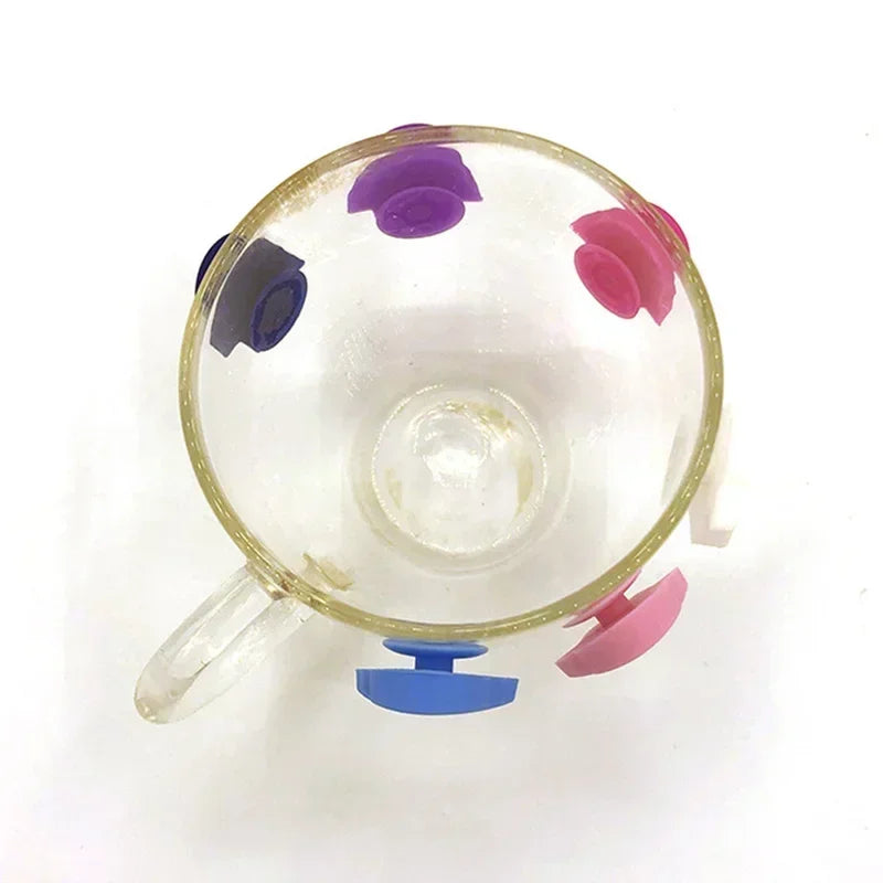 6Pcs Cool Wine Beer Glasses Recognizer Party Dedicated Suction Cup Wine Glass Silicone Label Marker Kitchen Bar Accessories Cute
