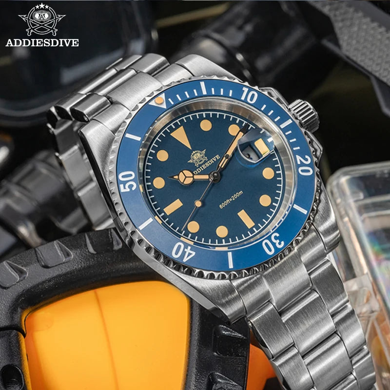ADDIESDIVE 41mm Men's Watch Diving Japanese Quartz Movement 200m