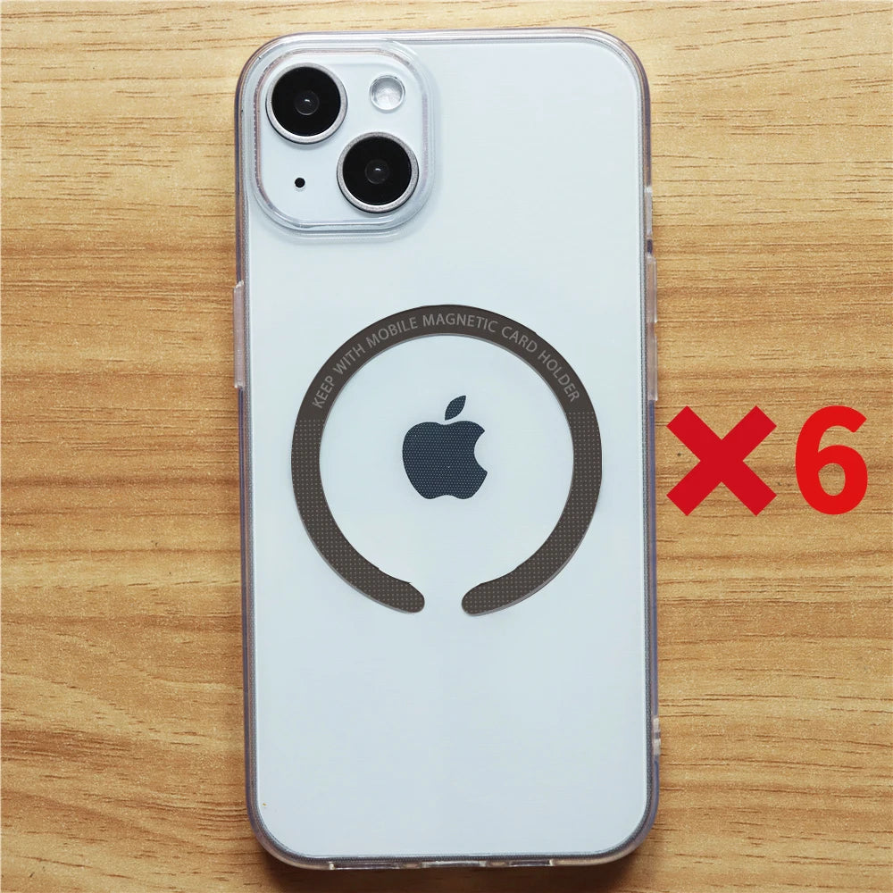 6Pcs for Magsafe Magnetic Plate Ring Universal Metal Sticker Support Wireless Charger Metal Plate Sheet for Magnet Car Holder