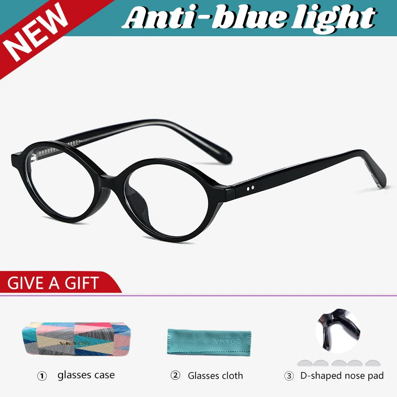VICKY Fashion Delicate Oval Small Myopia Frames Women Reading Glasses Anti-Blue Light Customizable Prescription Glasses K9142