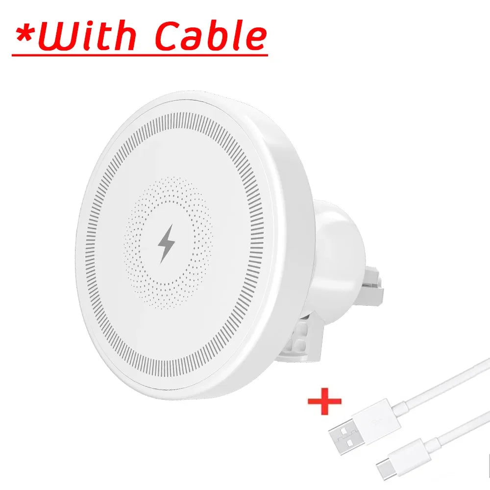 Car Magnetic Wireless Charger Air Vent Phone Holder Stand For Magsafe iPhone 17 16 15 14 13 12 Pro Max Air Outlet Fast Charging