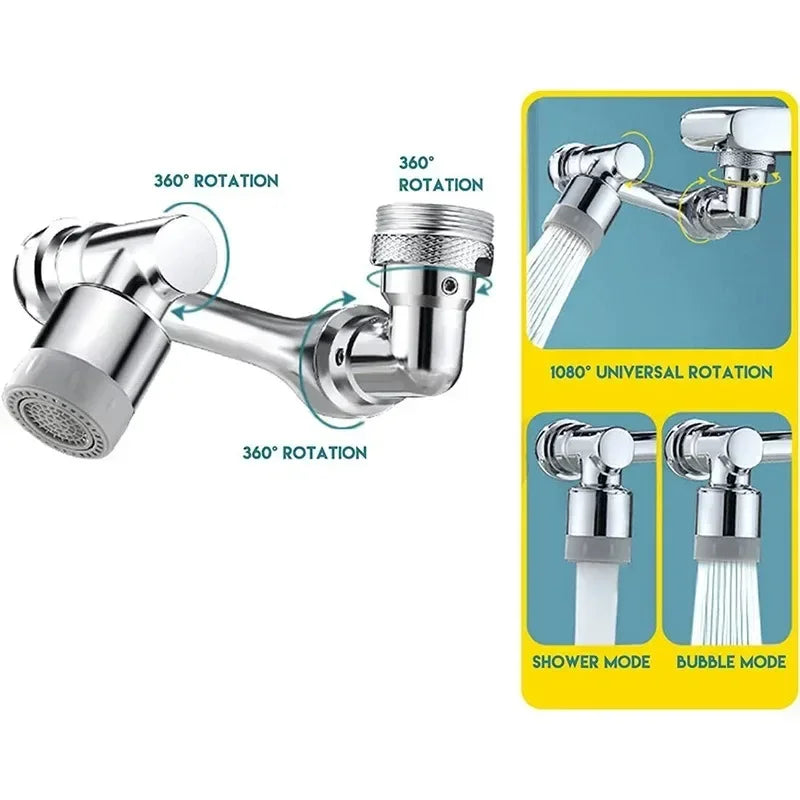 Rotatable Multifunctional Extension Faucet Aerator Kitchen Sink Faucet Extender Adapter Bathroom Tap Swivel Robotic Arm Sink Fit