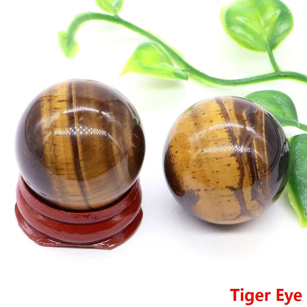 30MM Crystal Ball Natural Reiki Healing Quartz Stone Globe Energy Gemstone Fengshui Sphere Wicca Chakra Massage Home Decor Gifts