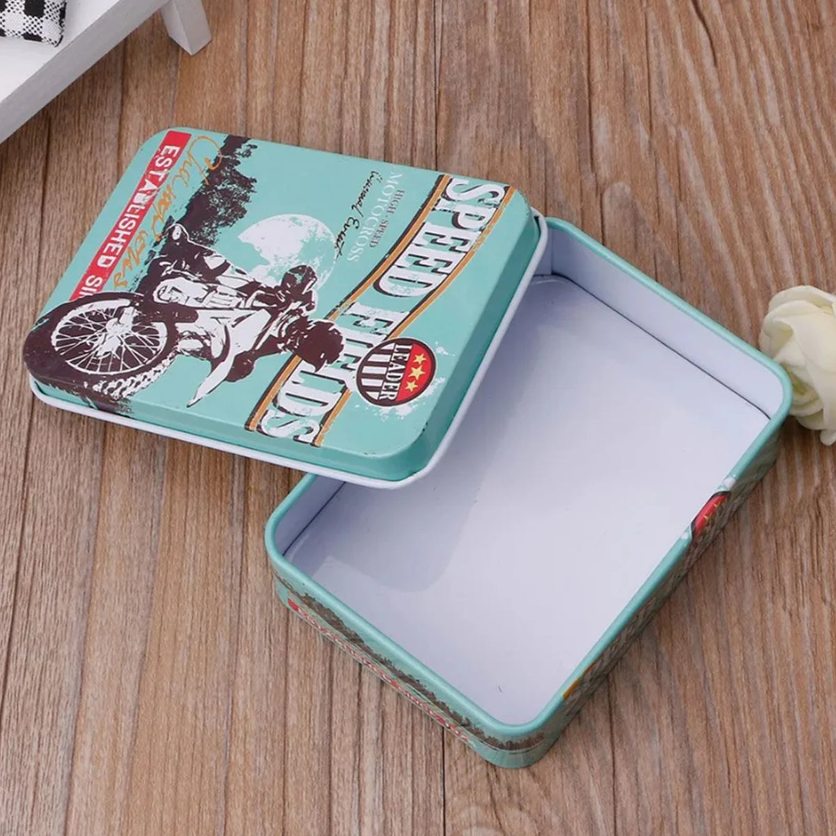 Vintage Storage Iron Box Creative Rectangular Tinplate Box For Hairpin Card Jewelry Organizer Rural Nostalgic Storage Boxes