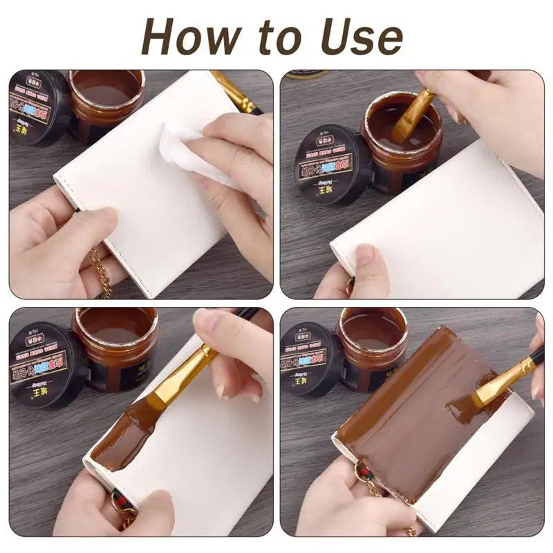 50ml Leather Paint Shoe Cream Coloring Leather Dye Repair Restoration Colors Change Paints For Bag Sofa Car Seat Scratch Brown