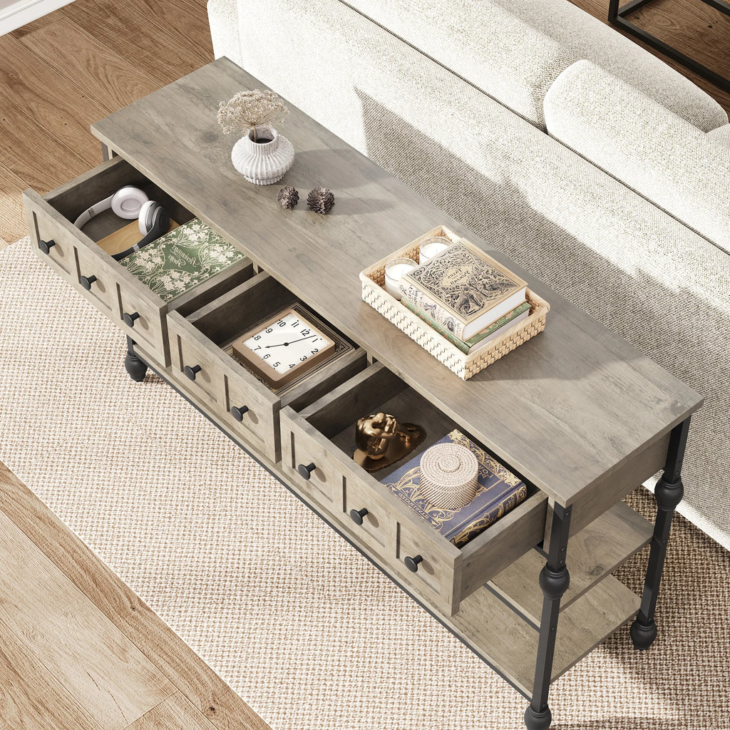 GarveeLife Farmhouse 52" Narrow Console Table