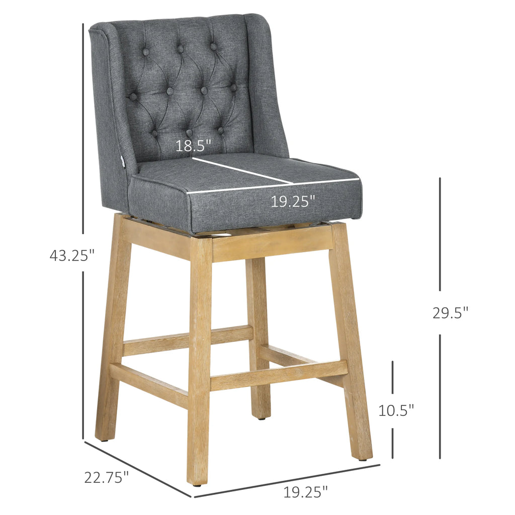 HOMCOM Bar Stools, Set of 2
