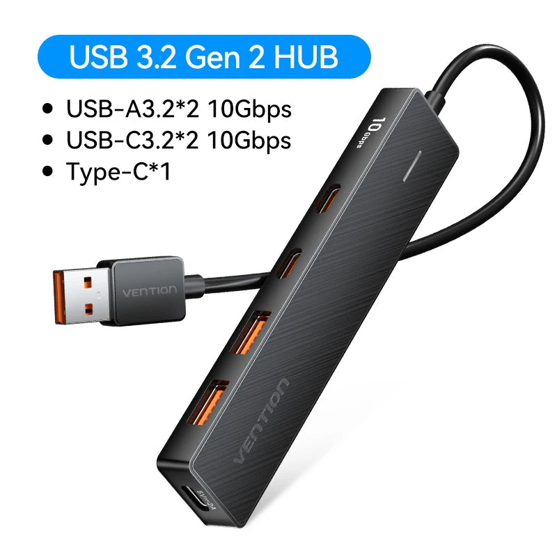 Vention Usb Hub 4 Port ABS Hub USB 3.2 10gbps for Laptop Multi